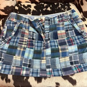 Y2K American Eagle Outfitters Blue Plaid Sporty Skirt